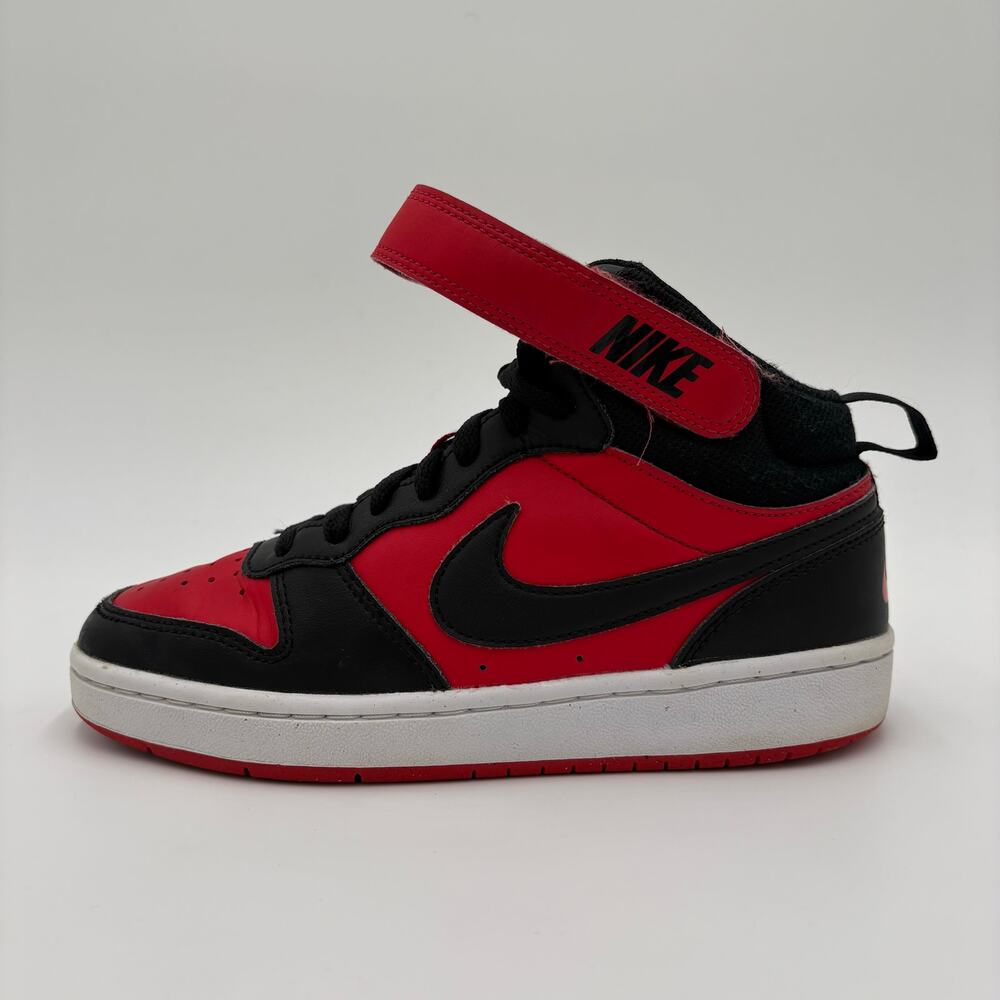 Nike Court Borough Mid Top Red Black CD7782-602 Youth Size 4.5Y Sneakers Boys